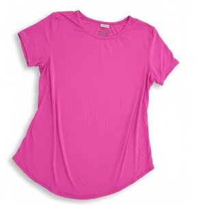 Barbiecore Crazy Train Women Hot Pink Short Sleeve T-Shirt Size Large Rayon